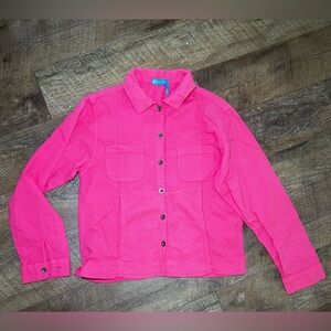 NWOT Fresh produce long sleeve button up, shirt lightweight jacket, pink small
